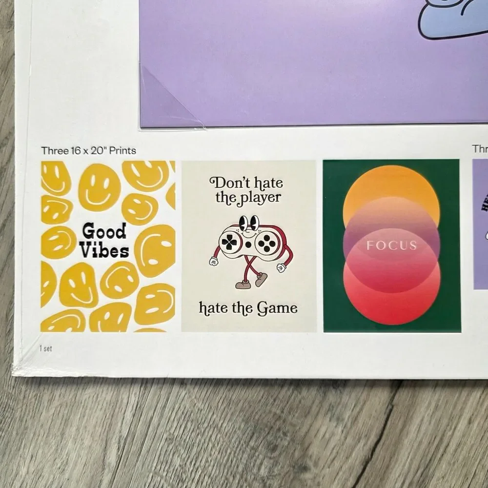 Good Vibes Retro Art Print Collection (6-Pack) - Room Essentials, NIP!